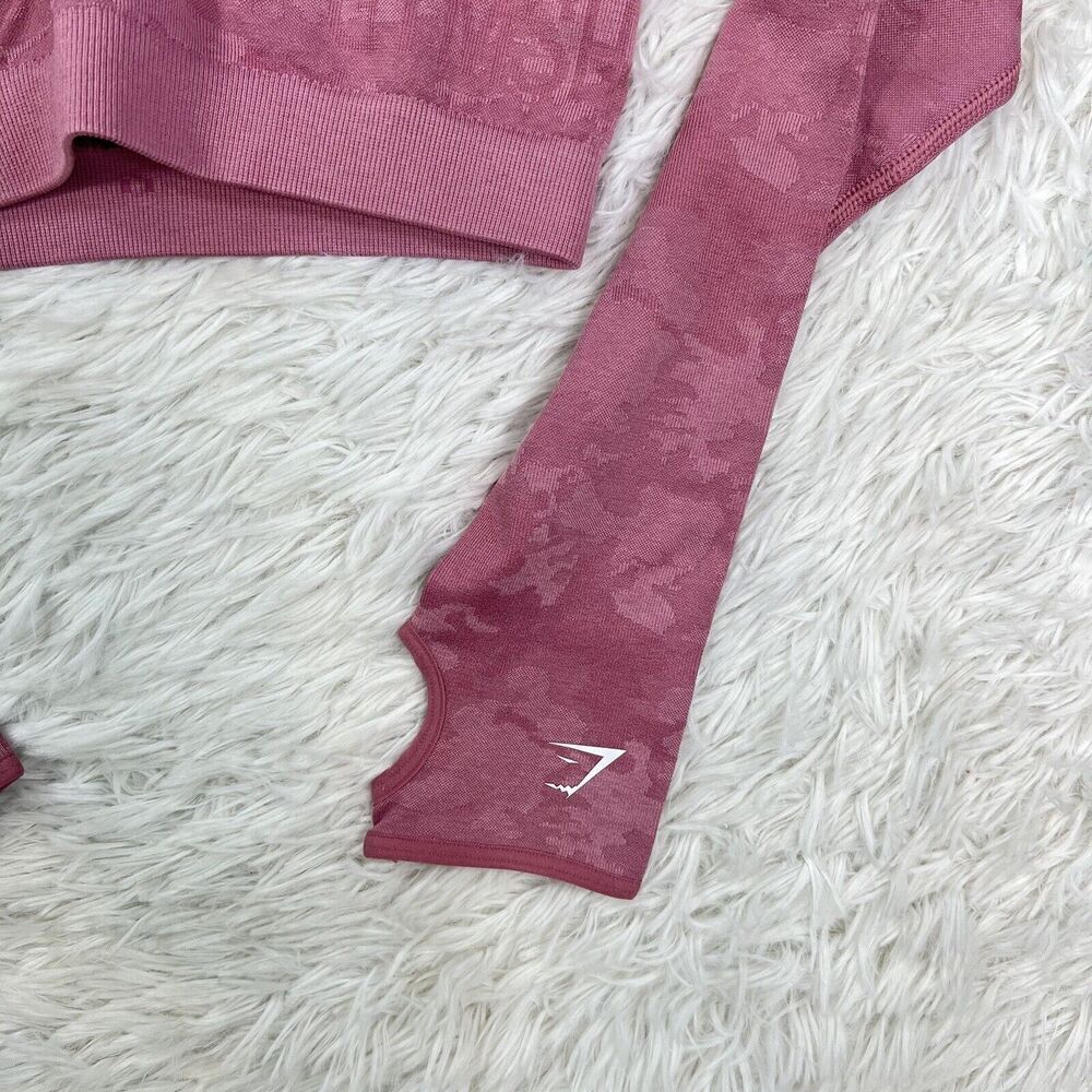 Gymshark Long Sleeve Women's Pink Pullover Crop Top Workout‎ Gym Size Small - Picture 3 of 6